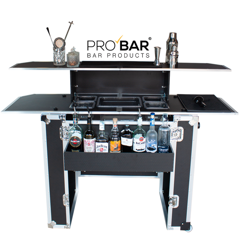 Mostrador Portátil de Bar con Maleta Trolley