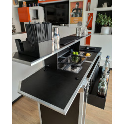 Mostrador Portátil de Bar con Maleta Trolley