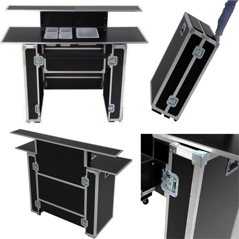 Mostrador Portátil de Bar con Maleta Trolley