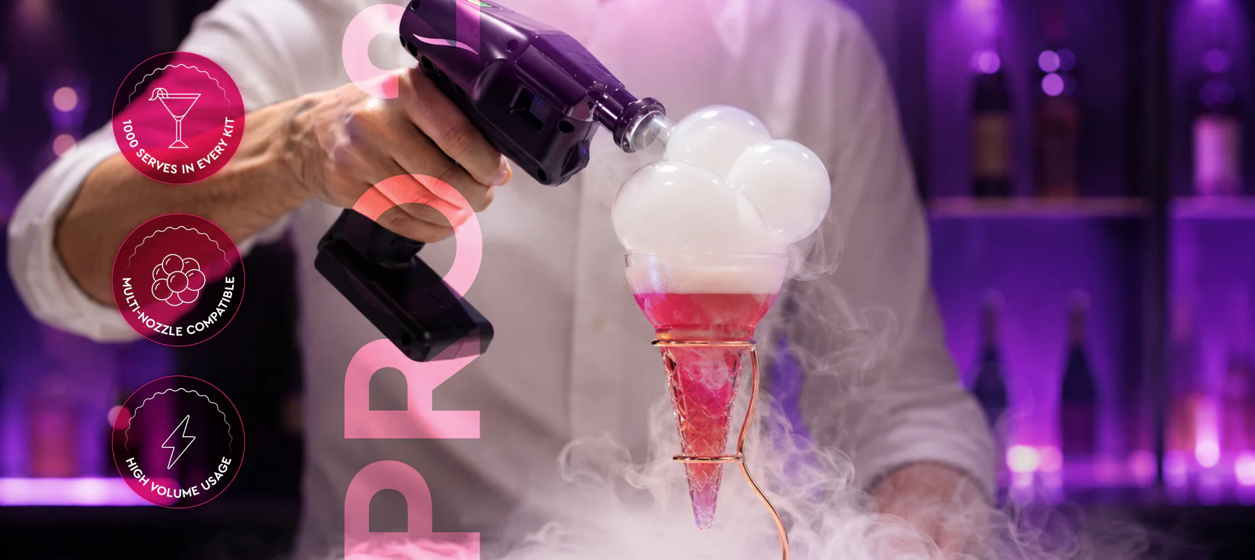 Pistola Flavour Blaster para burbujas aromáticas en cócteles