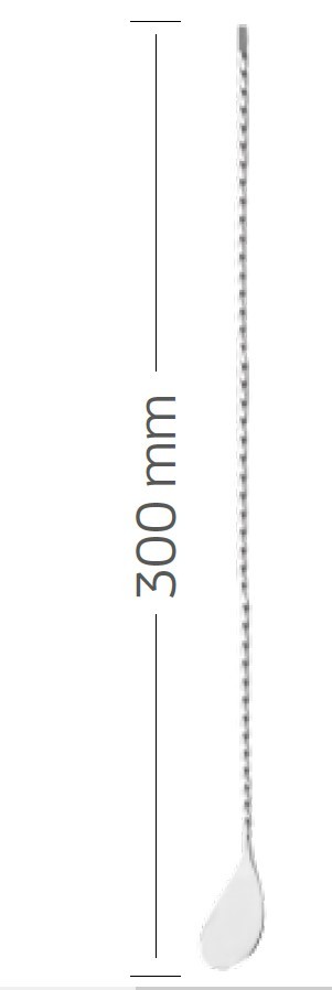 Cuchara de bar 30 cm con mango en espiral, acero inoxidable - Imagen 2
