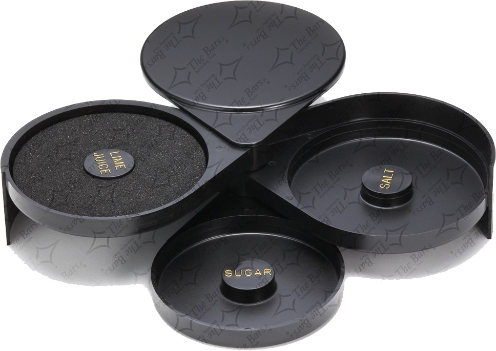 Escarchador de copas glass rimmer de 3 compartimentos con esponja - Imagen 2