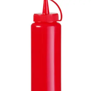 Botella dosificadora roja de 350 ml con punta fina
