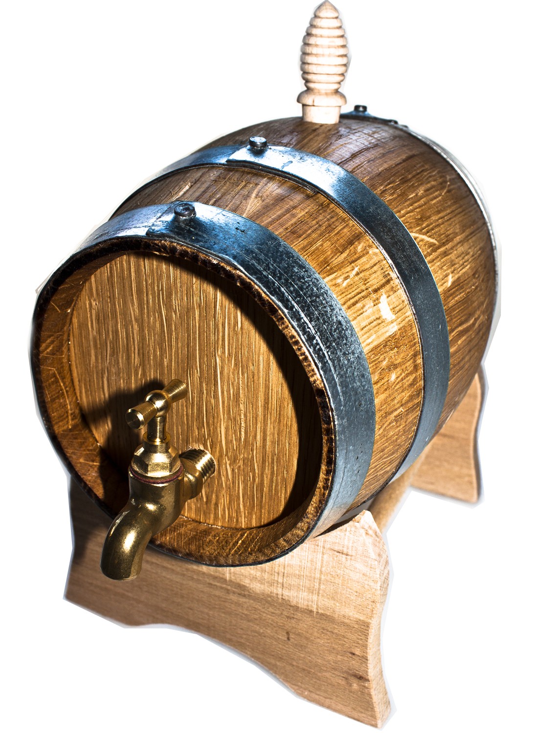 Barril de castaño de 2 litros con grifo, tapón y pedestal - Imagen 2
