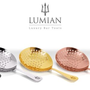 Colador julep Lumian de acero inoxidable, cinco acabados