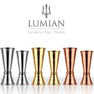 Jigger japonés Lumian de acero inoxidable, 15/30 a 30/60 ml