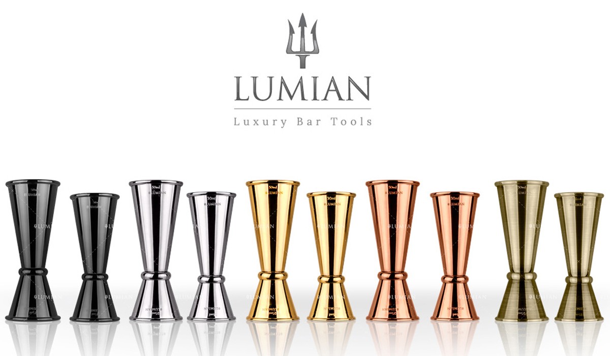 Jigger japonés Lumian de acero inoxidable, 15/30 a 30/60 ml