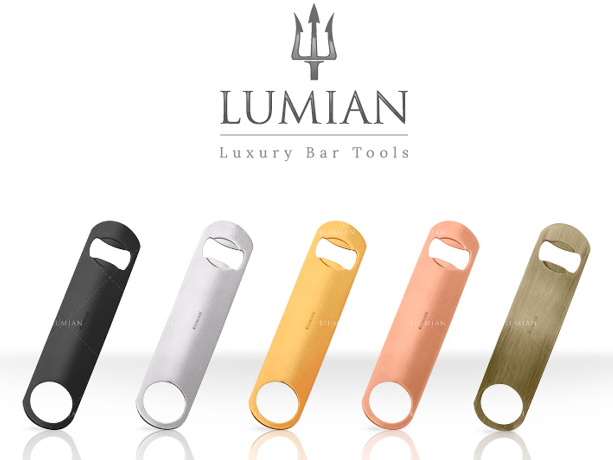 Abrebotellas Lumian de acero chapado 18 cm, cinco acabados