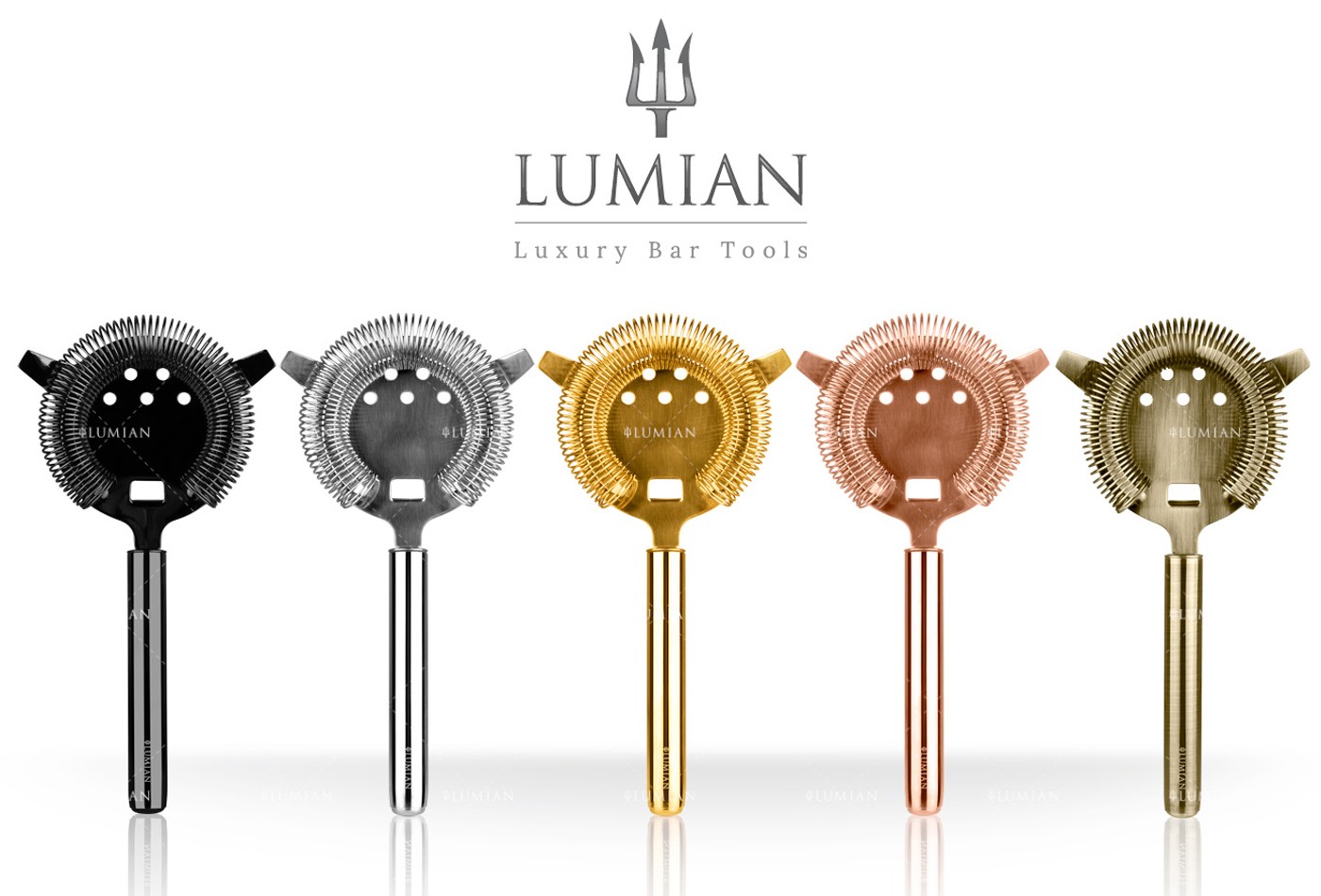 Colador Hawthorne Lumian con dos lengüetas, acero inoxidable