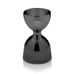 Jigger vintage Giove Lumian 30/60 ml, acero inoxidable - Negro