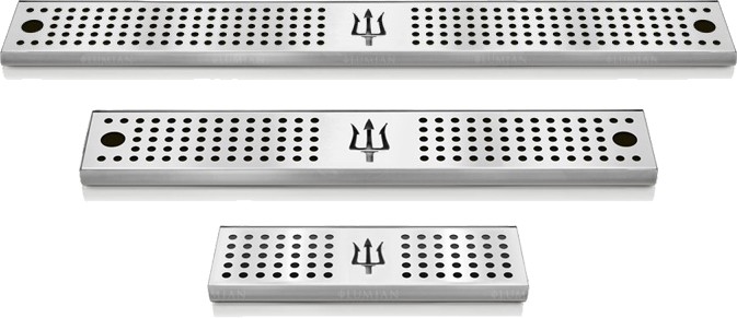 Bar mat de acero inoxidable perforado, 30, 60 o 90 cm