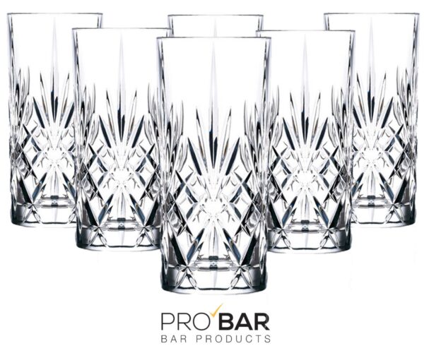 Vaso collins Melodia 36 cl tallado en diamante, pack de 6