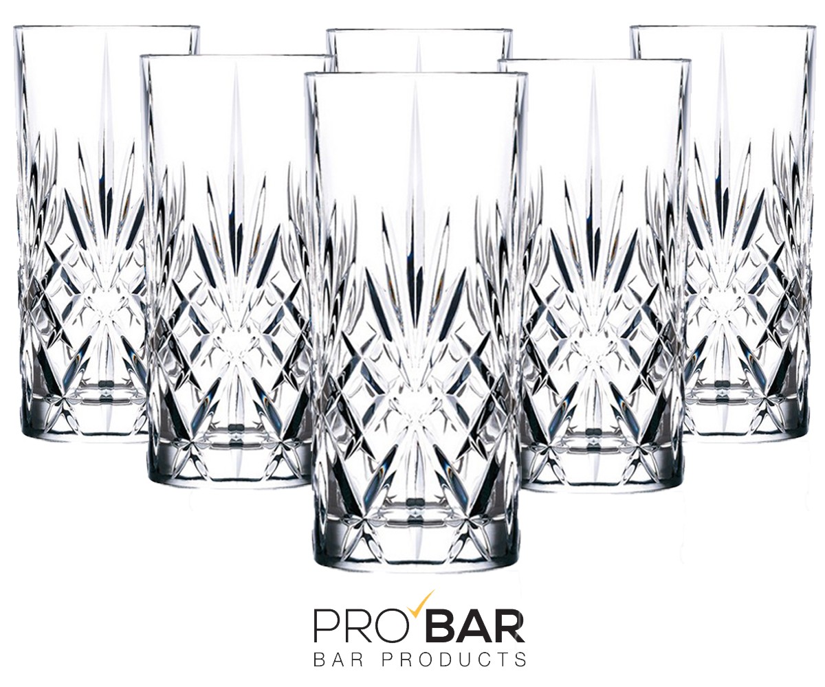 Vaso collins Melodia 36 cl tallado en diamante, pack de 6