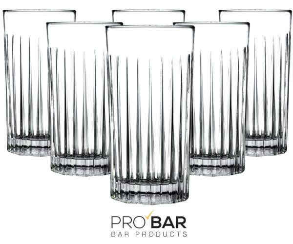 Vaso tumbler Timeless 44,3 cl, tallado vertical, pack de 6
