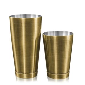 Coctelera Boston Kenko Lumian 28 oz con half tin 18 oz, acero inoxidable - Bronce