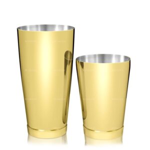 Coctelera Boston Kenko Lumian 28 oz con half tin 18 oz, acero inoxidable - Oro