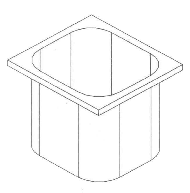 6 tarrinas con tapa de acero inox para la estación de coctelería y barra del bar.