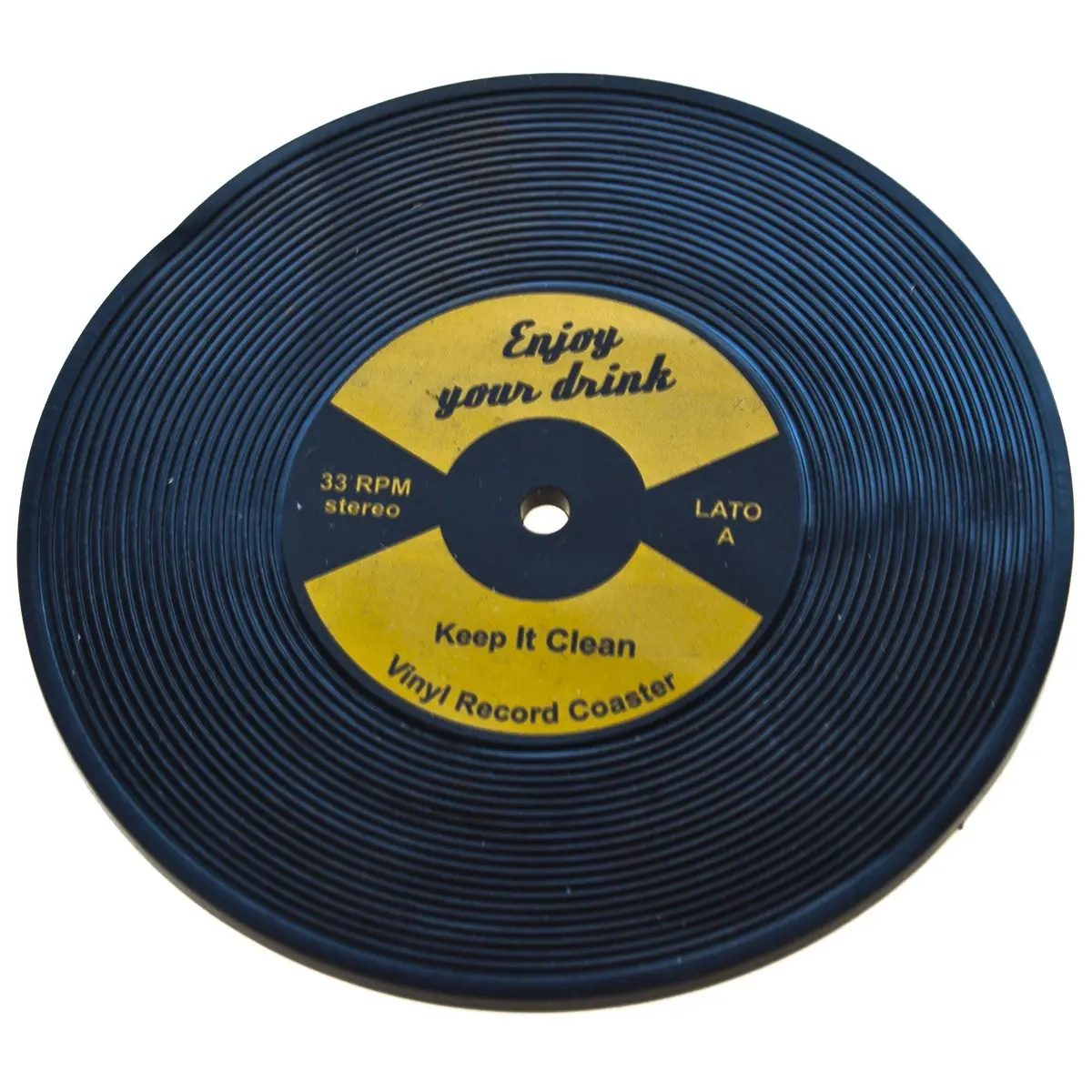 Posavasos de vinilo de goma natural, 10 cm, 6 colores - Imagen 4