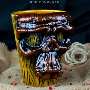 Taza tiki calavera de madera 30 cl, cerámica