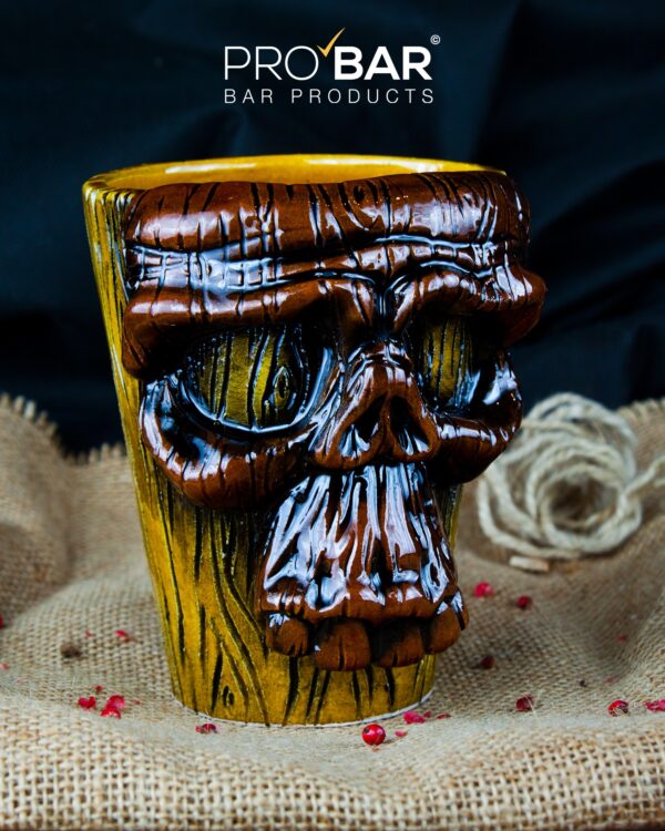 Taza tiki calavera de madera 30 cl, cerámica