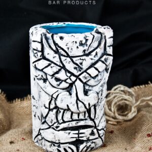 Vaso tiki Stone 40 cl, ídolo de piedra, cerámica pintada a mano