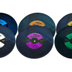 Posavasos de vinilo de goma natural, 10 cm, 6 colores