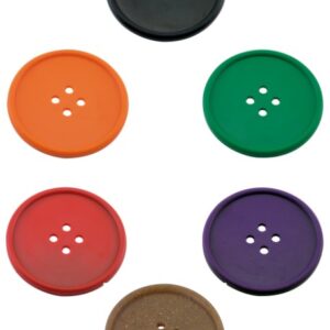Posavasos de goma botón, 10 cm, 7 colores