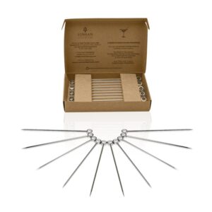 Pack de 10 pinchos de cóctel, acero inoxidable