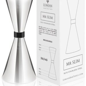 Jigger Mr Slim Black Ring de acero inoxidable, 30/45 o 30/60 ml