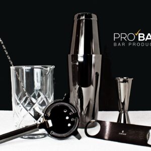 Easy Kit de coctelería negro Lumian, 7 piezas