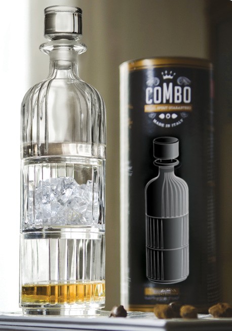 Kit de degustación de destilados, botella y 2 vasos