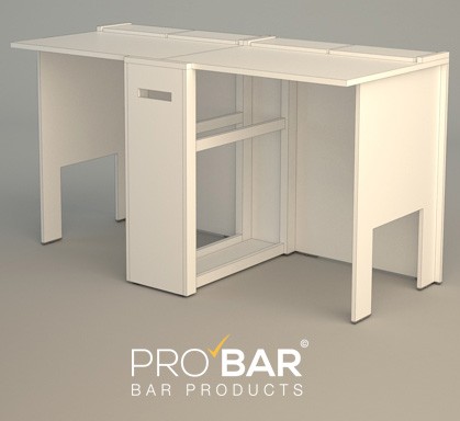 Barra de bar de madera plegable, 150 cm - Imagen 4