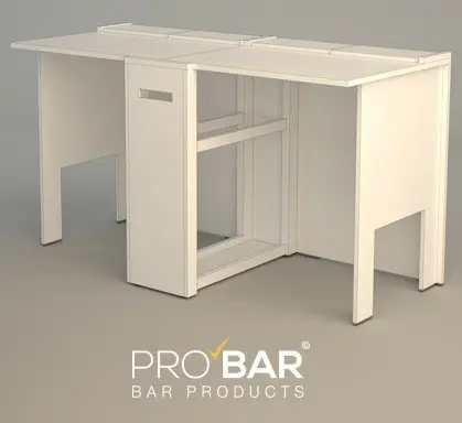 Barra de bar de madera plegable, 150 cm - Imagen 4