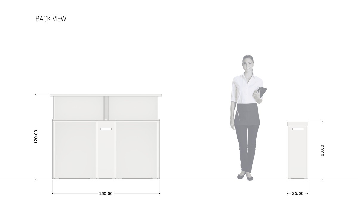 Barra de bar de madera plegable, 150 cm - Imagen 6