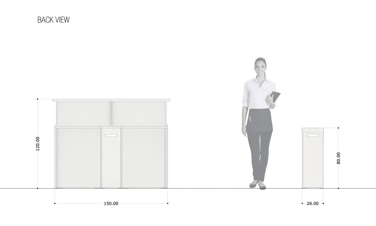 Barra de bar de madera plegable, 150 cm - Imagen 6
