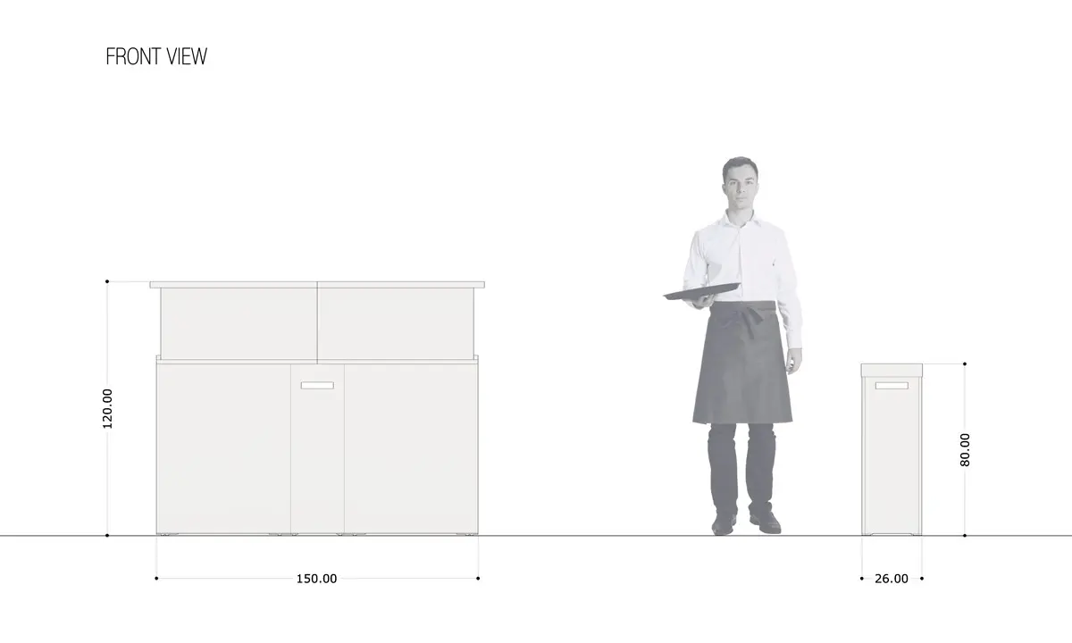 Barra de bar de madera plegable, 150 cm - Imagen 7