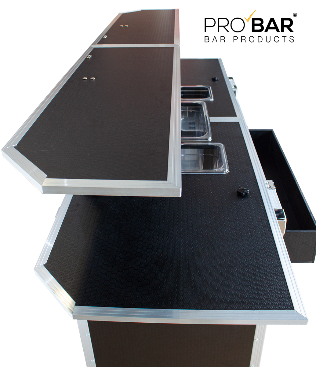 Mostrador portátil de bar con maleta trolley, 160 cm - Imagen 6