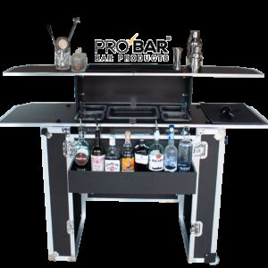 Mostrador portátil de bar con maleta trolley, 160 cm