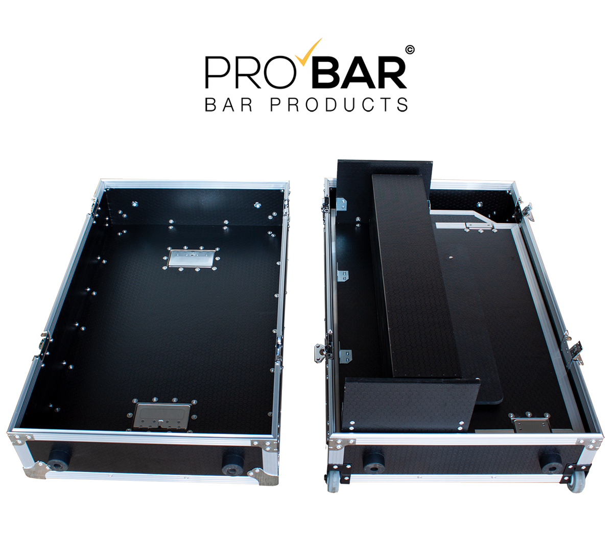Mostrador portátil de bar con maleta trolley, 160 cm - Imagen 4