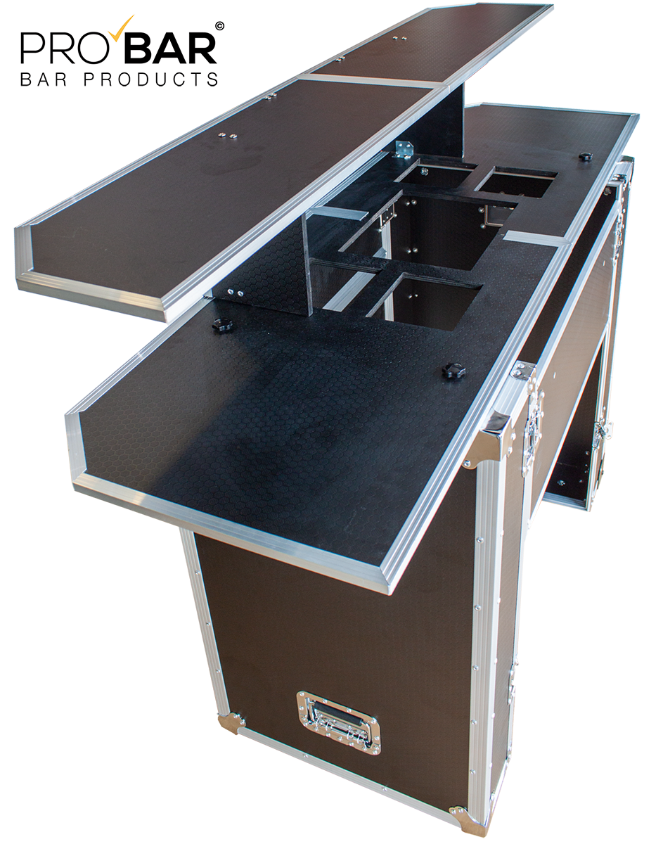 Mostrador portátil de bar con maleta trolley, 160 cm - Imagen 7