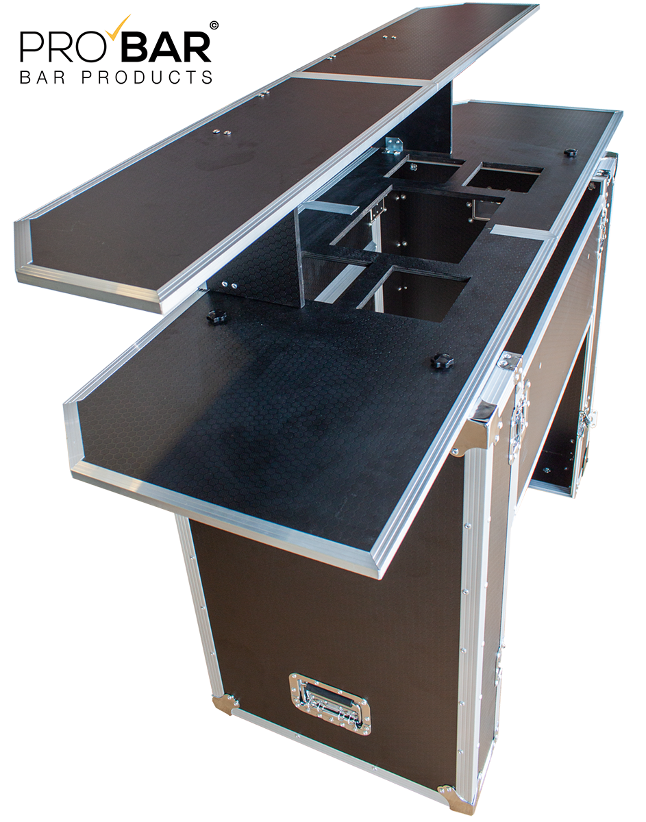 Mostrador portátil de bar con maleta trolley, 160 cm - Imagen 7