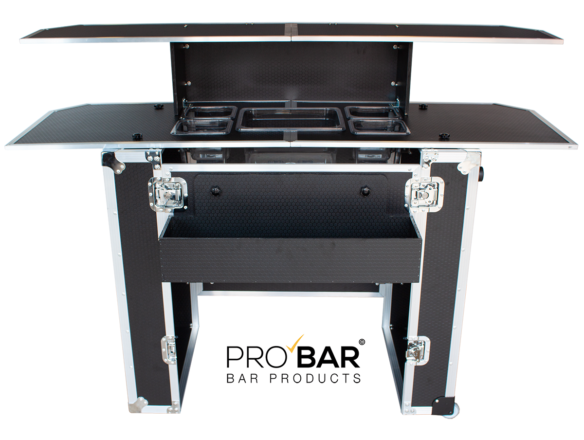 Mostrador portátil de bar con maleta trolley, 160 cm - Imagen 5