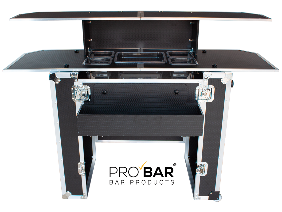 Mostrador portátil de bar con maleta trolley, 160 cm - Imagen 5