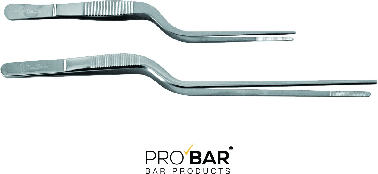 Pinza curva para guarniciones, acero inoxidable, 16 o 21 cm