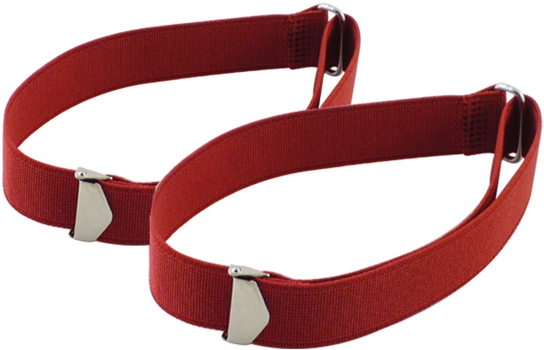 Brazaletes rojos sujetamangas, par de tejido elástico