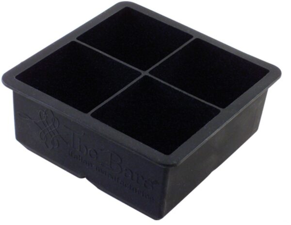 Molde de hielo cubo grande de silicona, 4 cavidades