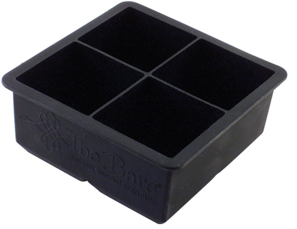 Molde de hielo cubo grande de silicona, 4 cavidades