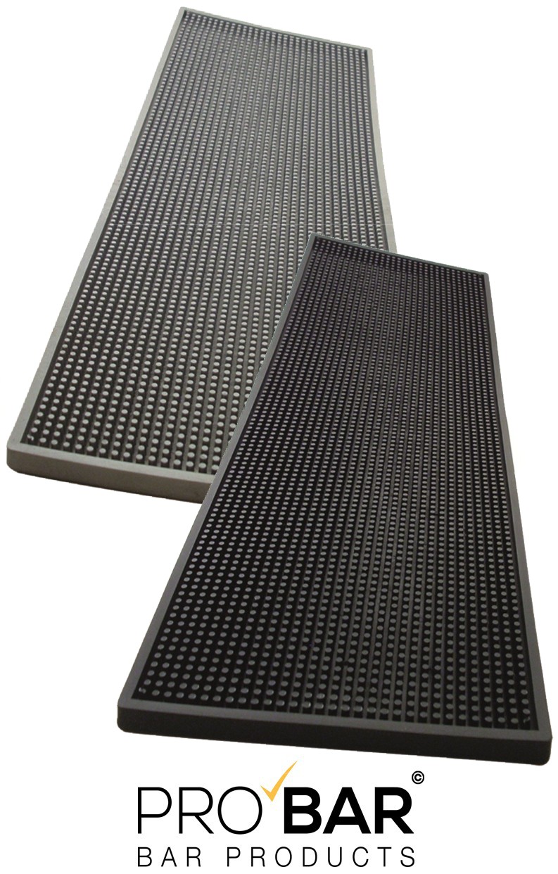 Tapete de barra 60 x 20 cm, goma natural, negro o plata