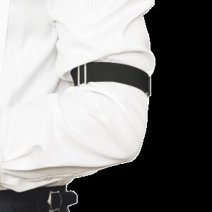 Brazaletes negros sujetamangas, par de tejido elástico