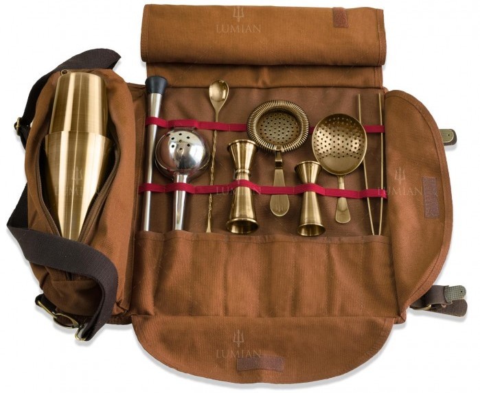 Kit de coctelería Lumian en estuche enrollable, 9 herramientas - Imagen 6